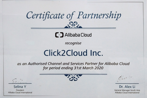 Click2Cloud's Achievements- Alibaba Cloud