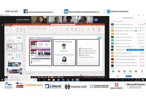 Click2Cloud's Events- Click2Cloud successfully conducted a virtual webinar at Rizvi College of Engineering, Mumbai